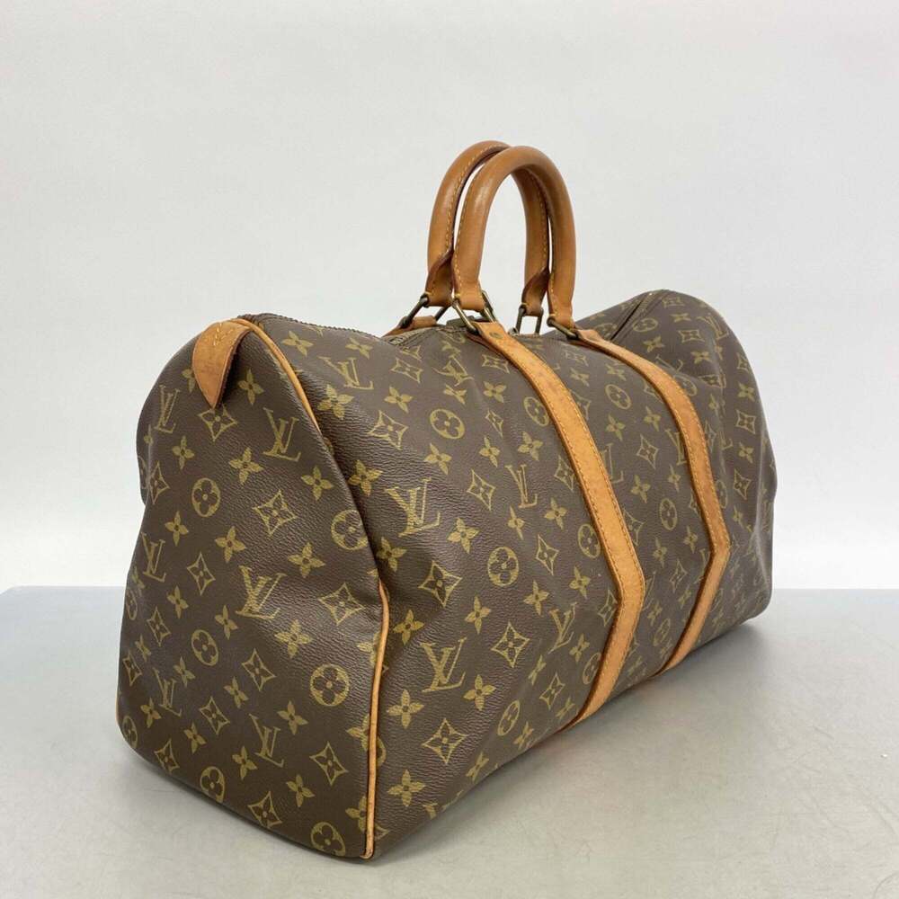 LOUIS VUITTON Authentic Brown Monogram Keepall 45 Boston Bag - Picture 2 of 12